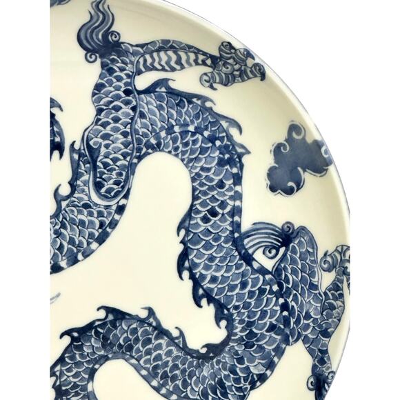 WIlliams Sonoma Korean Table Blue and White Dragon 11" Dinner Plate-Rare - Picture 3 of 6